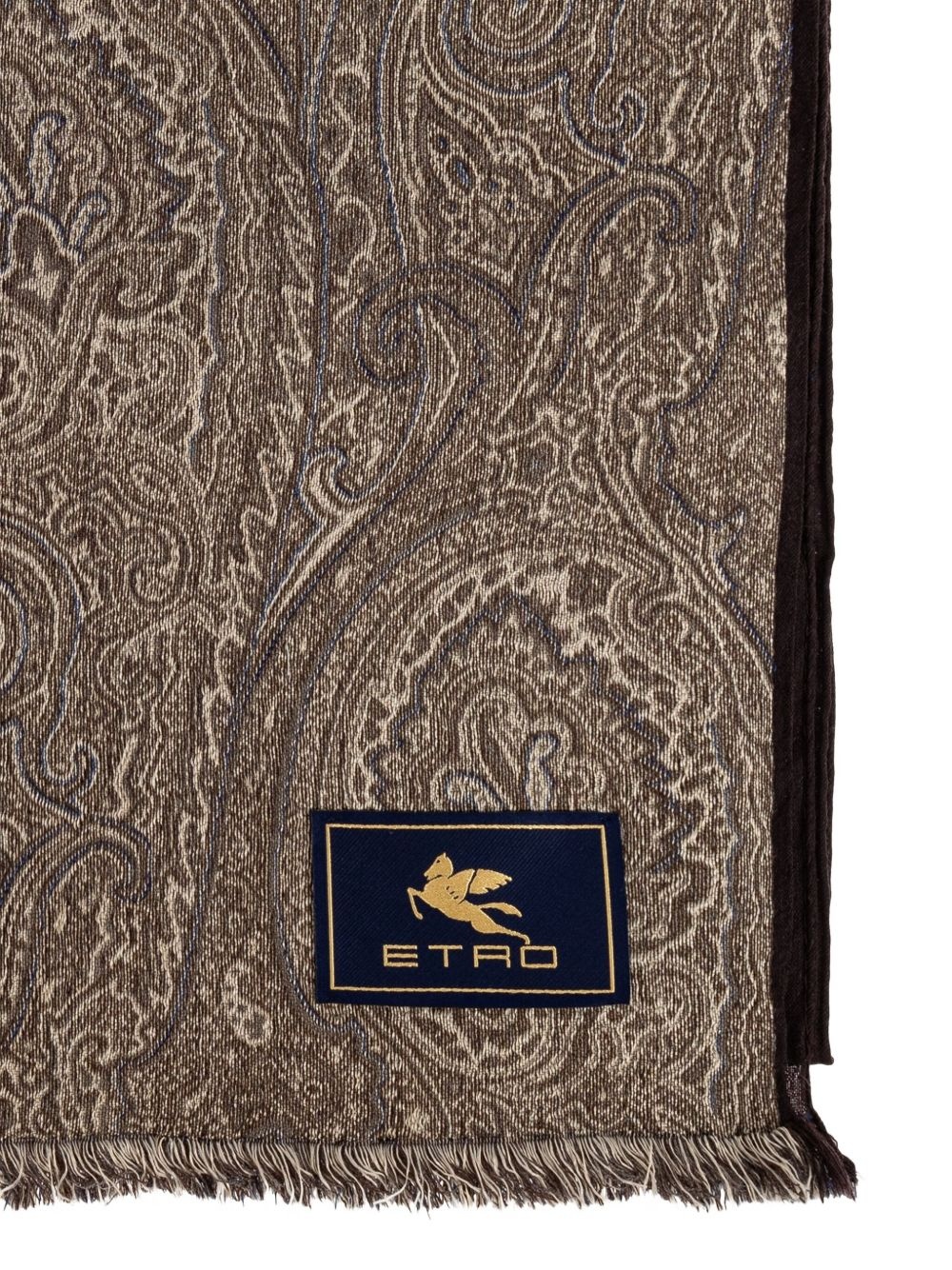 paisley-pattern fringed scarf - 3