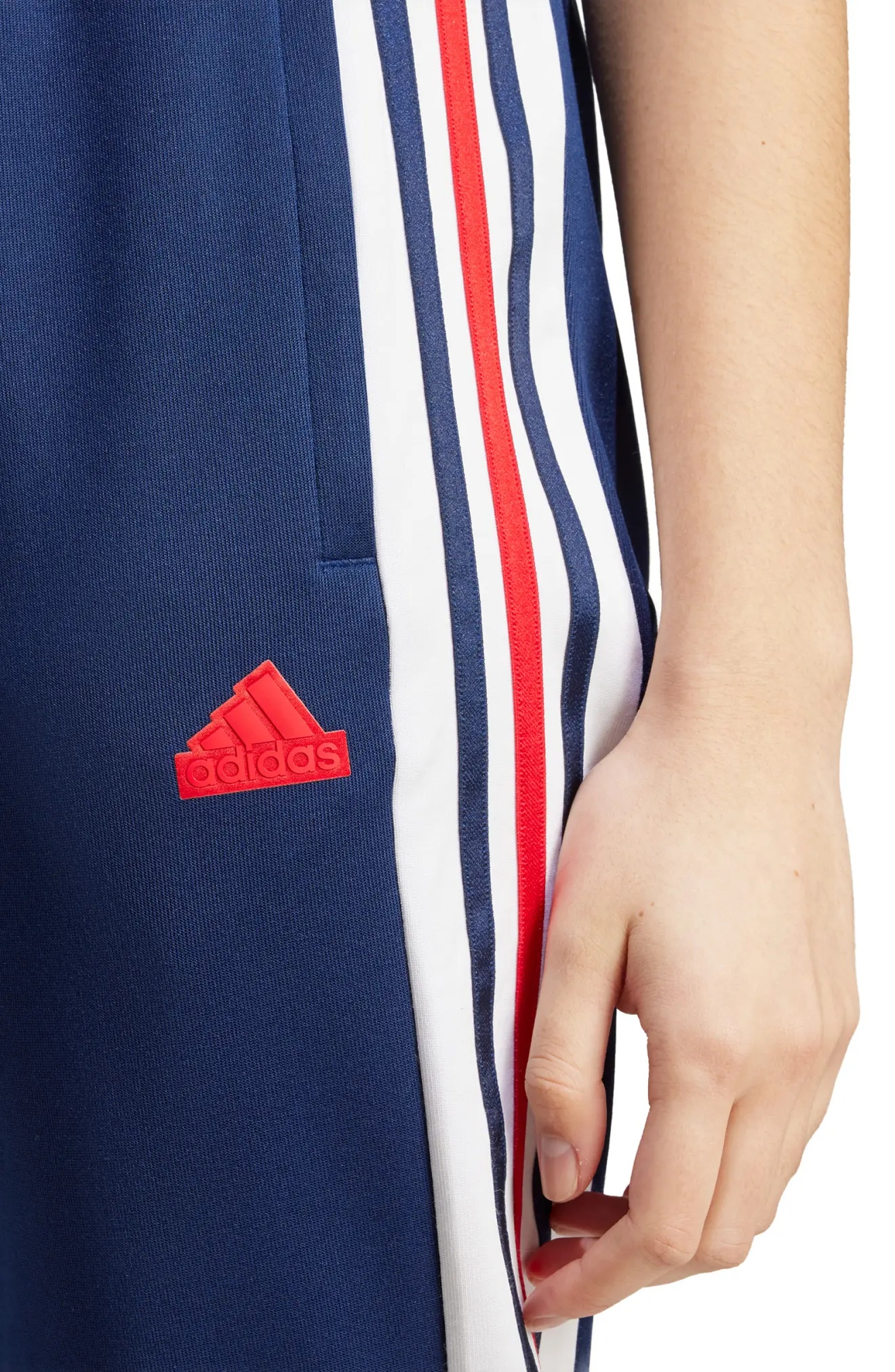 Tiro 3-Stripes Recycled Polyester Track Pants in Navy Blue/White/scarlet - 3