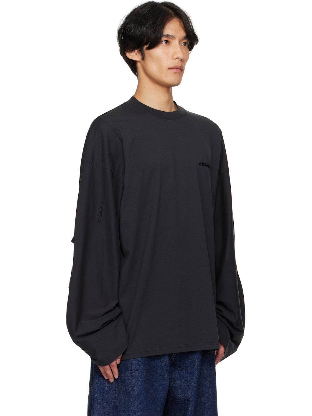 Black Logo Cut-Up Longsleeve T-shirt - 2