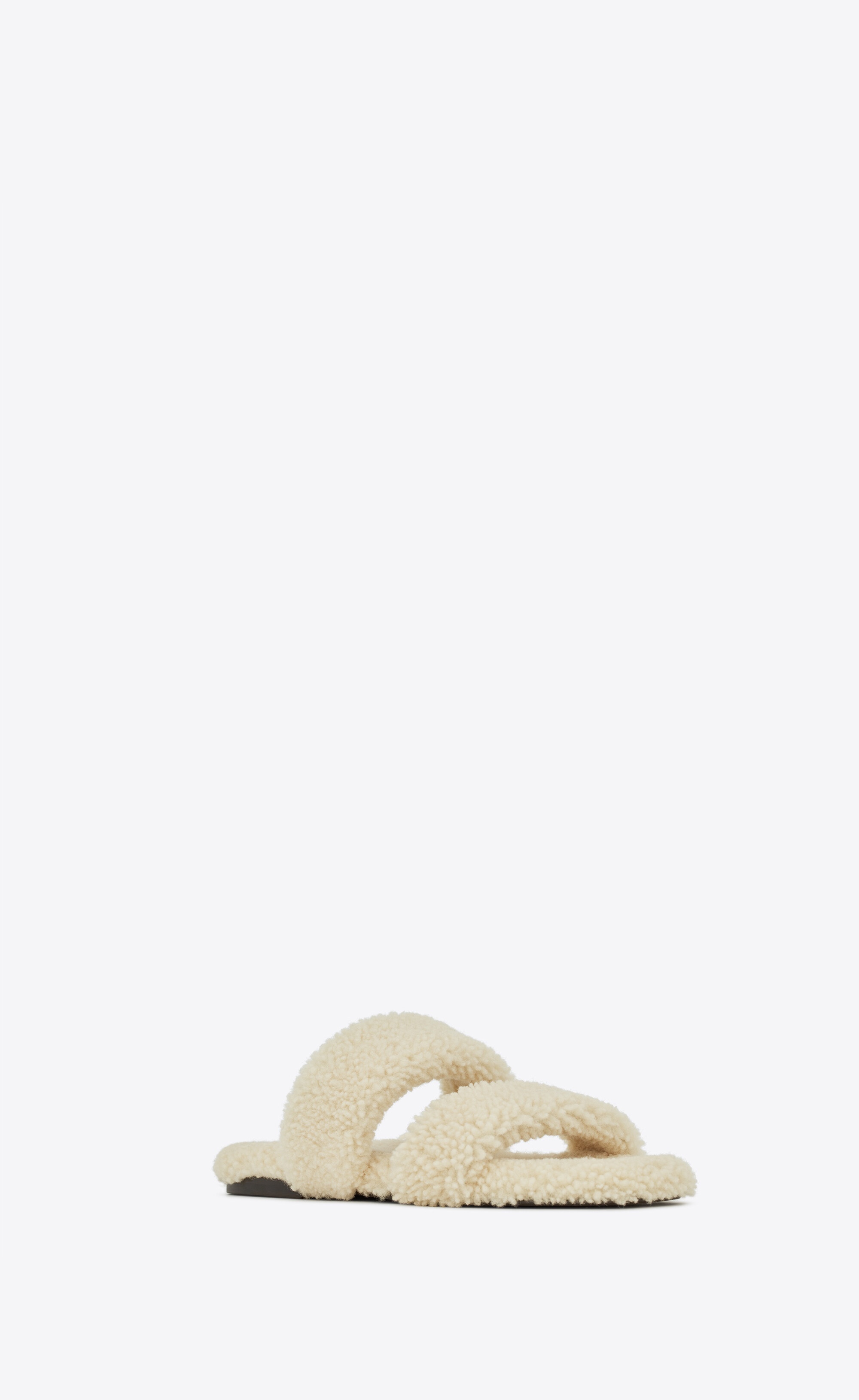 shearling flat mules - 5