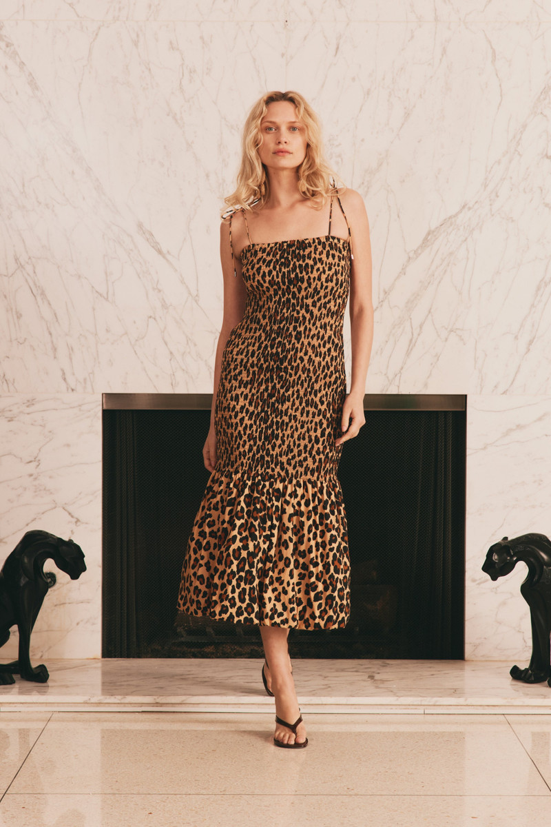 Canto Smocked Poplin Dress in Cheetah 1