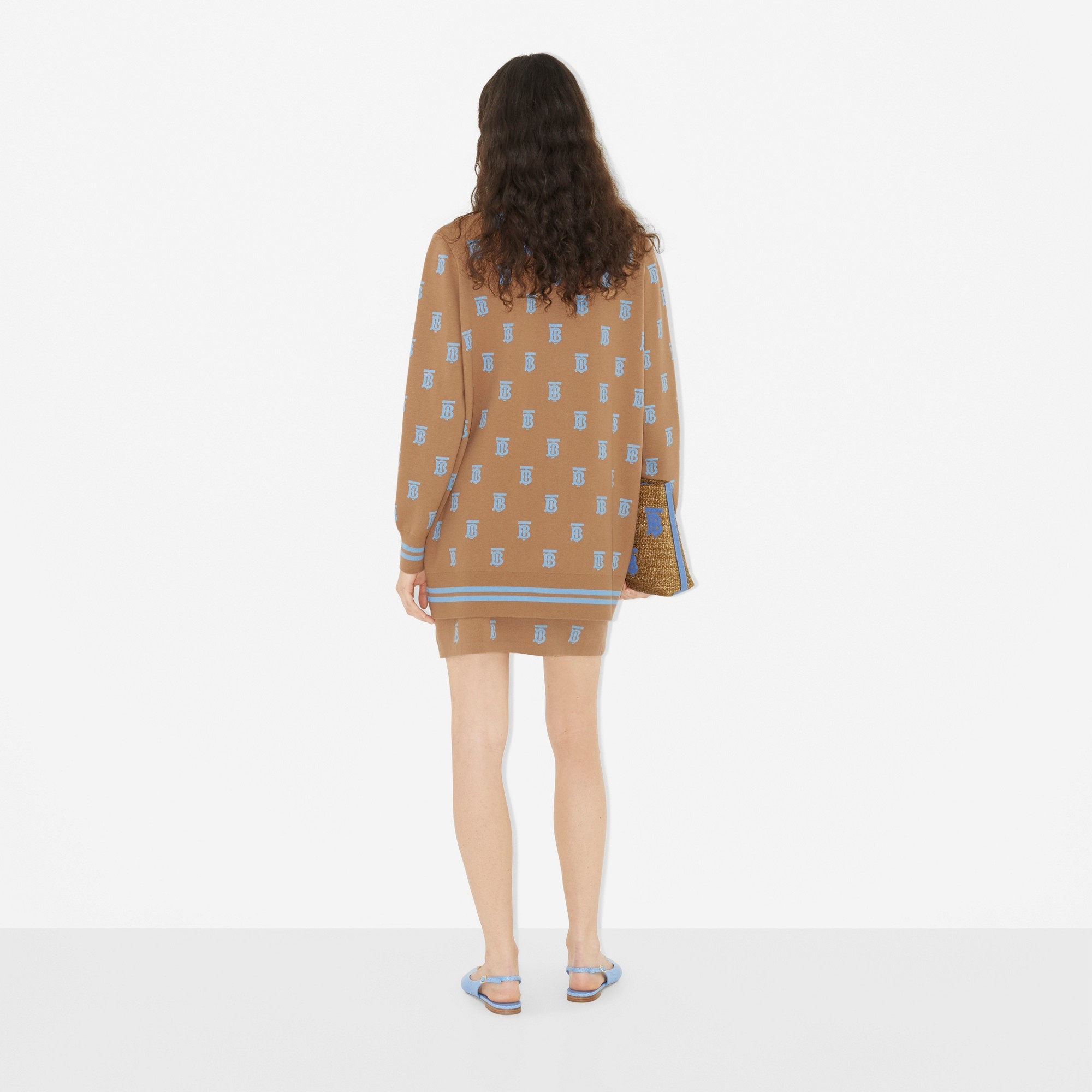 Monogram Wool Silk Blend Jacquard Mini Skirt - 4
