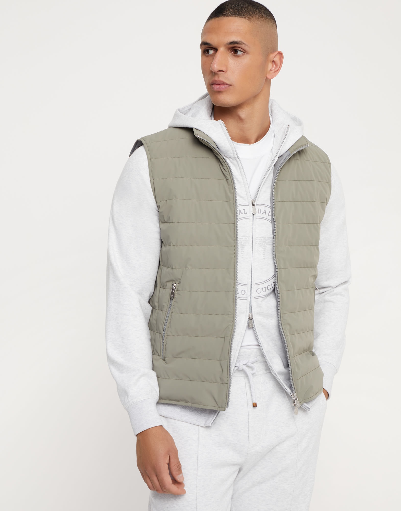 Bonded taffeta lightweight down vest - 1