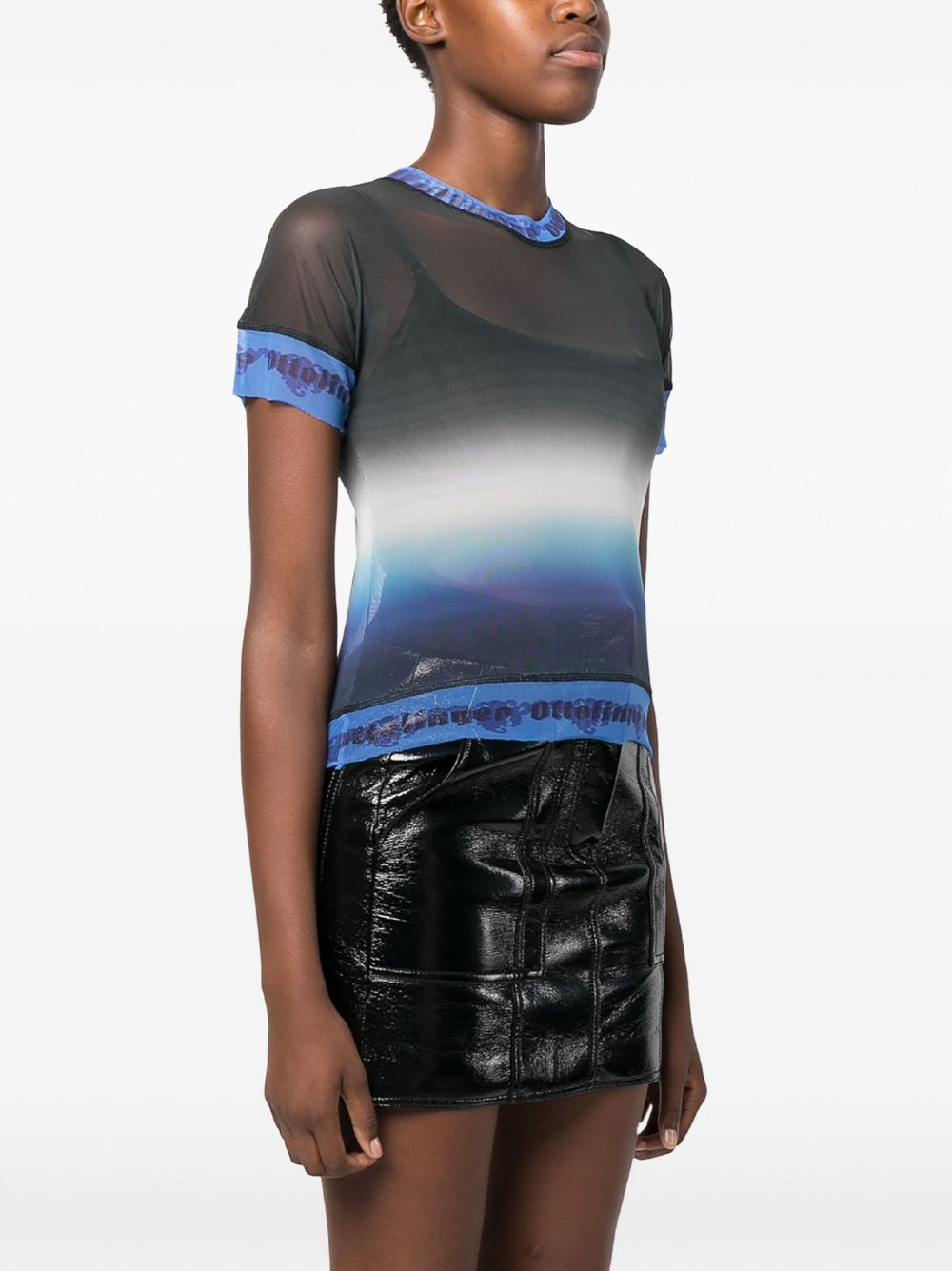 logo-trim ombré T-shirt - 3