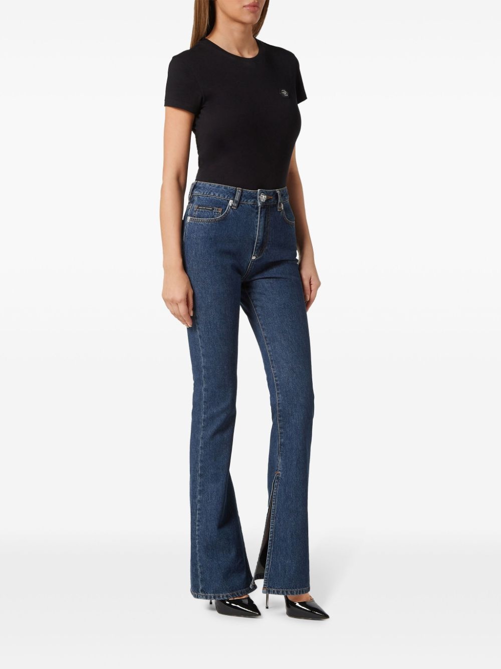 high-waisted flared jeans - 2