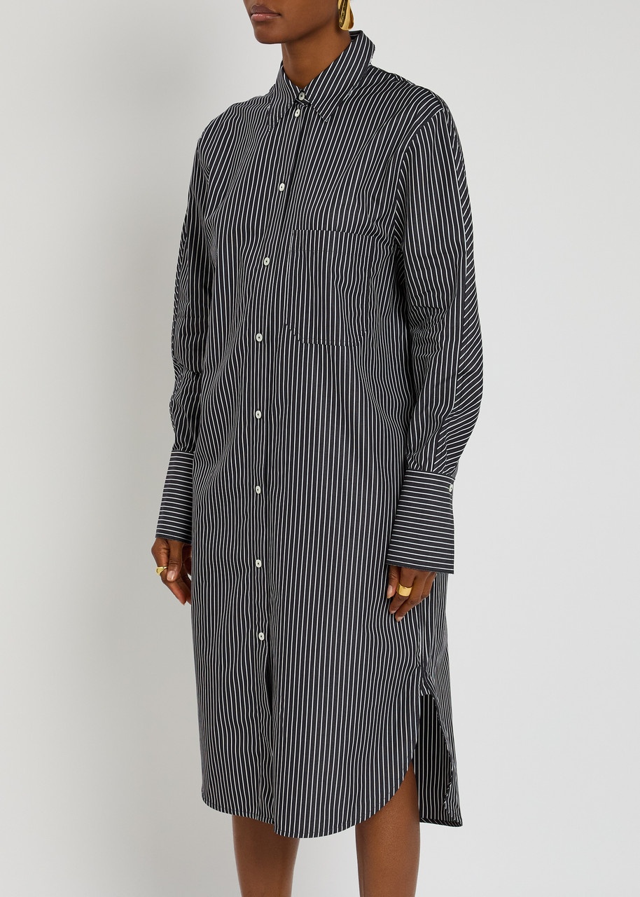 Toteme Striped Cotton Midi Shirt Dress - 2