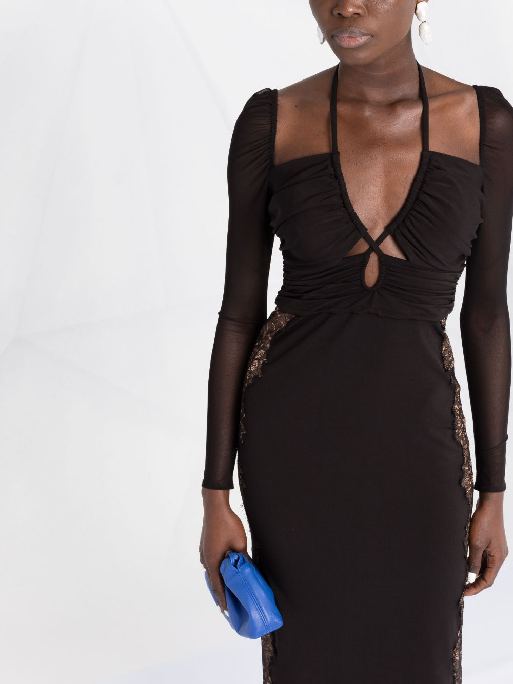 cut-out jersey dress - 5