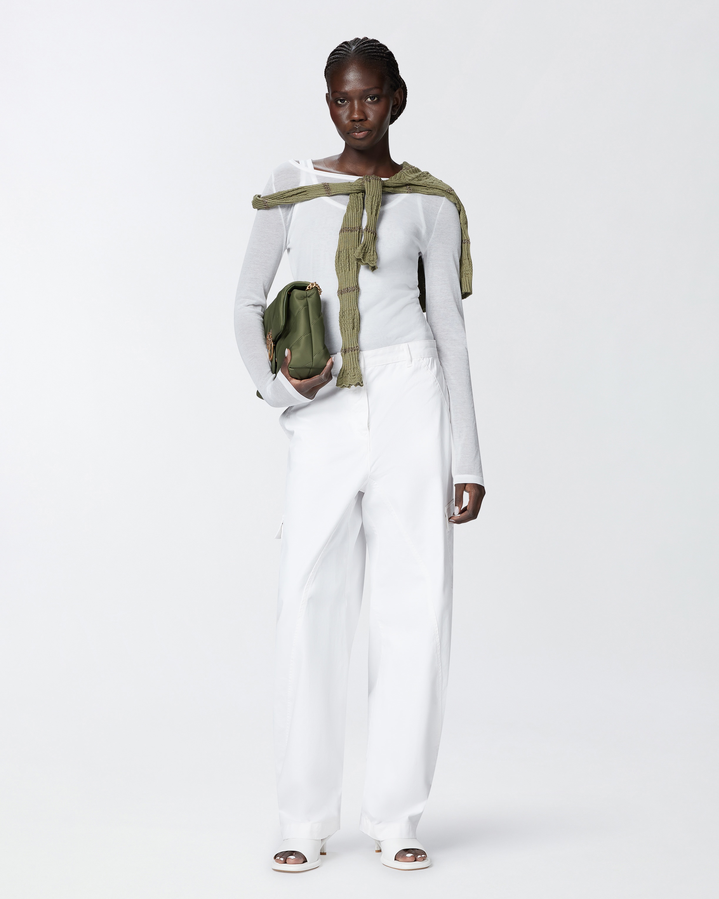 LIGHTWEIGHT LONG-SLEEVED SWEATER IN GAUZE JERSEY - 3
