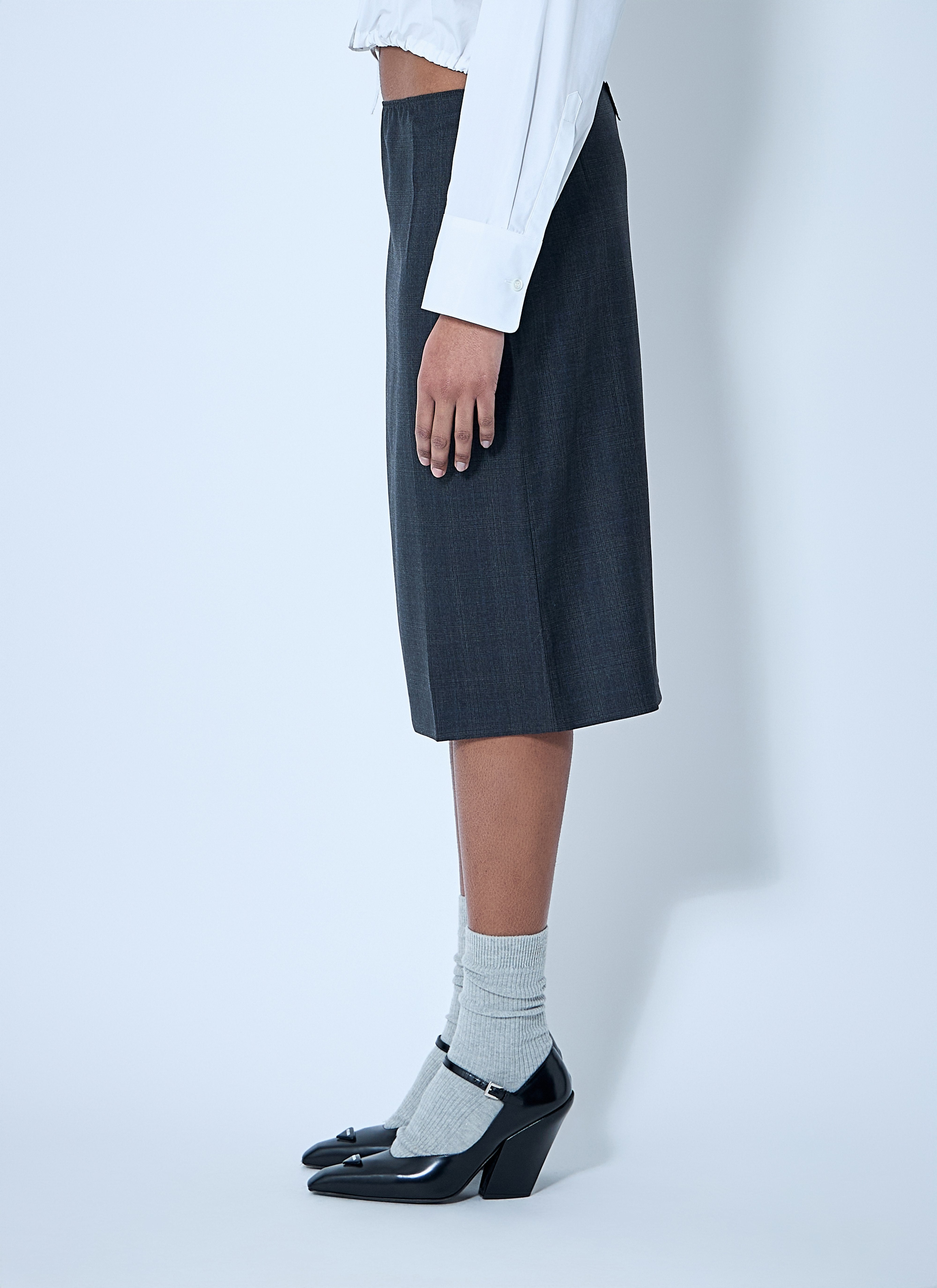 Prada Women Wool Midi Skirt - 3