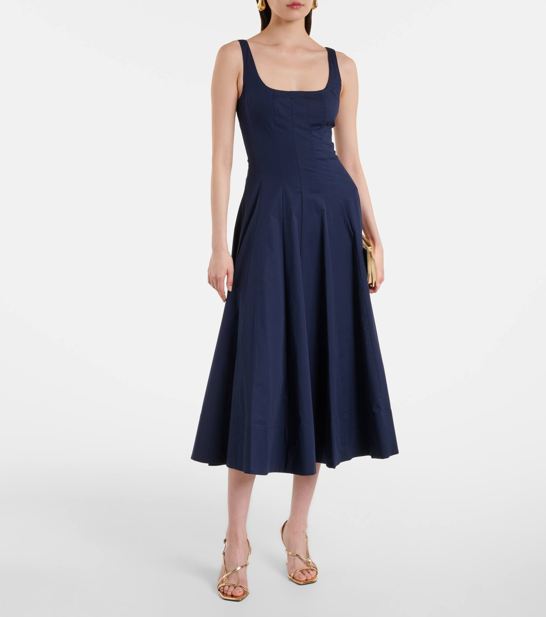 Wells pleated cotton midi dress - 2