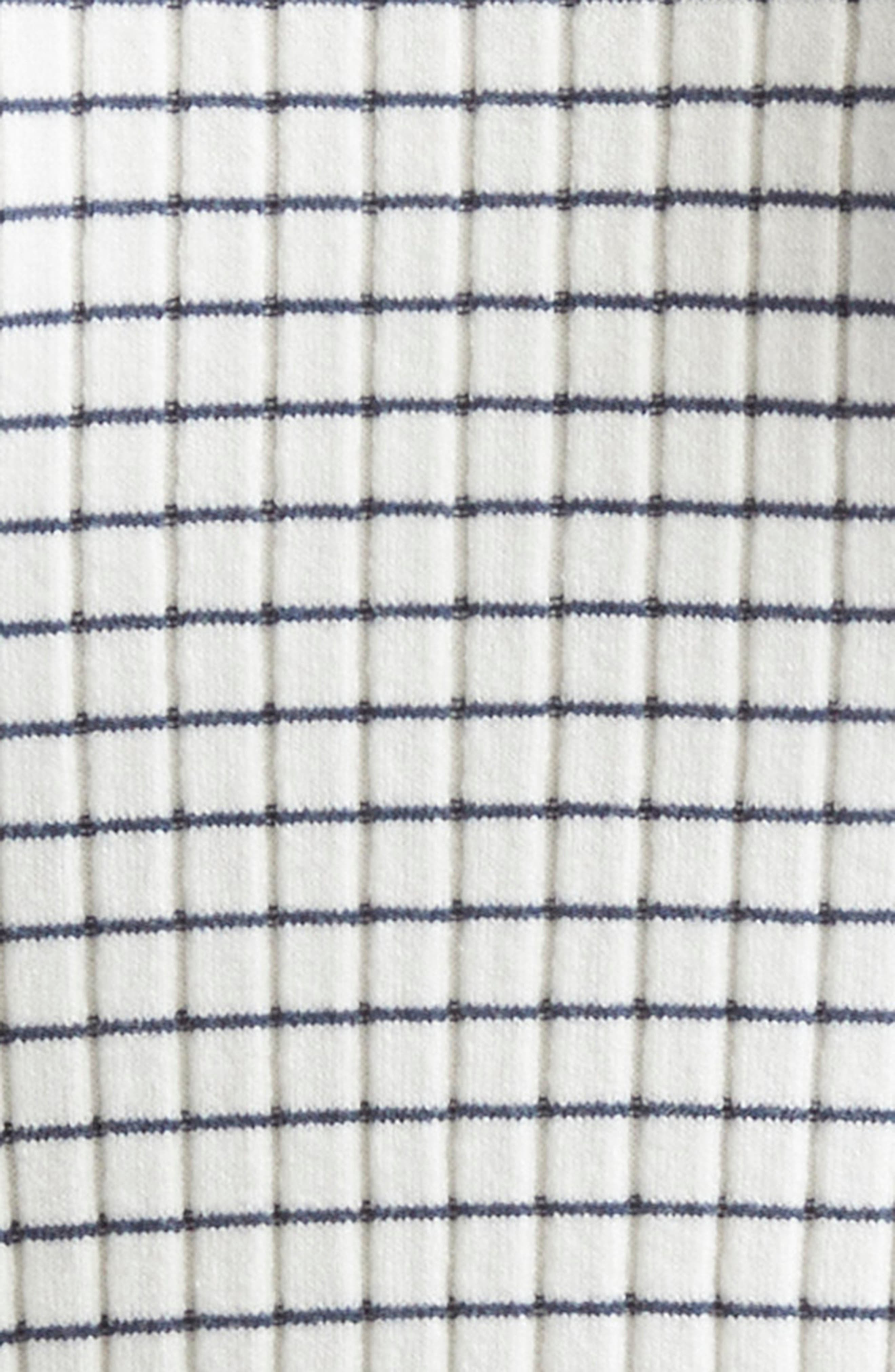 Emporio Armani Stripe Rib Crewneck Top in Solid White at Nordstrom - 6