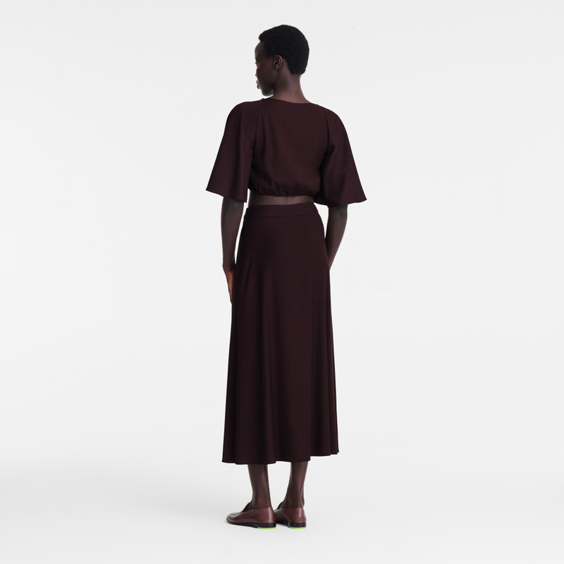 Midi skirt Burgundy - Crepe 3