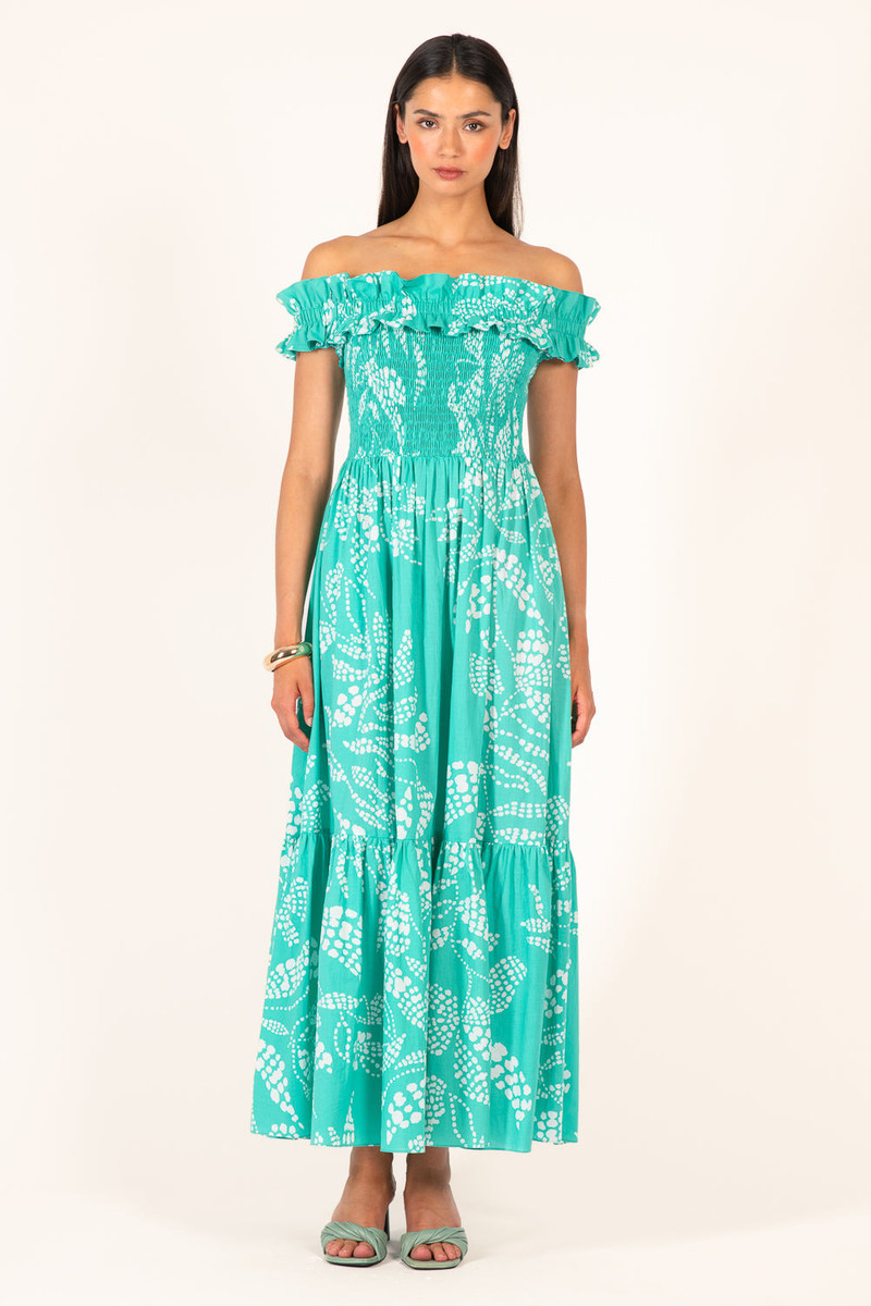 Poupette St Barth Long Dress Suzanne - Mint Austral outlook