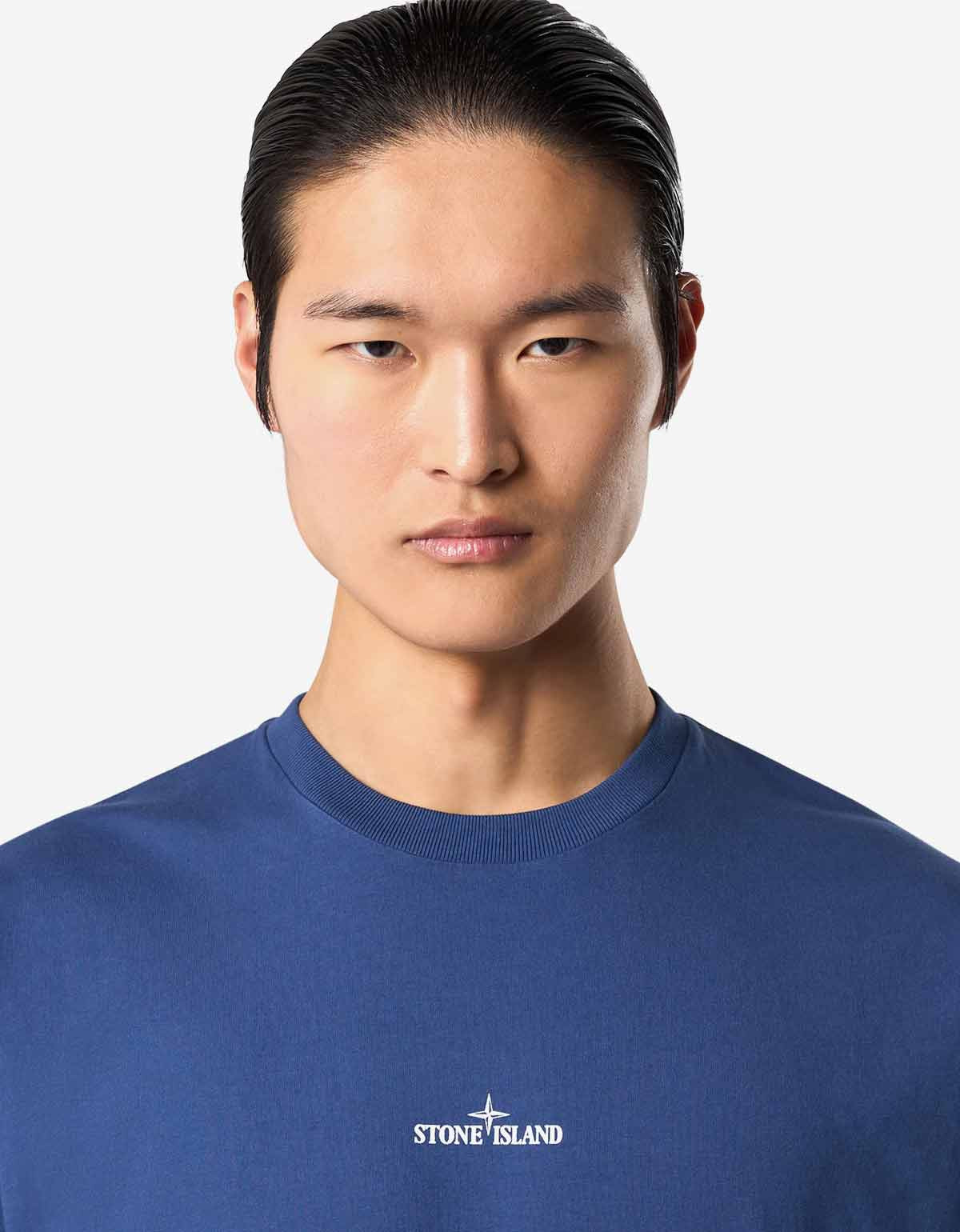 Stone Island Blue Compass Camo Print T-Shirt - 6