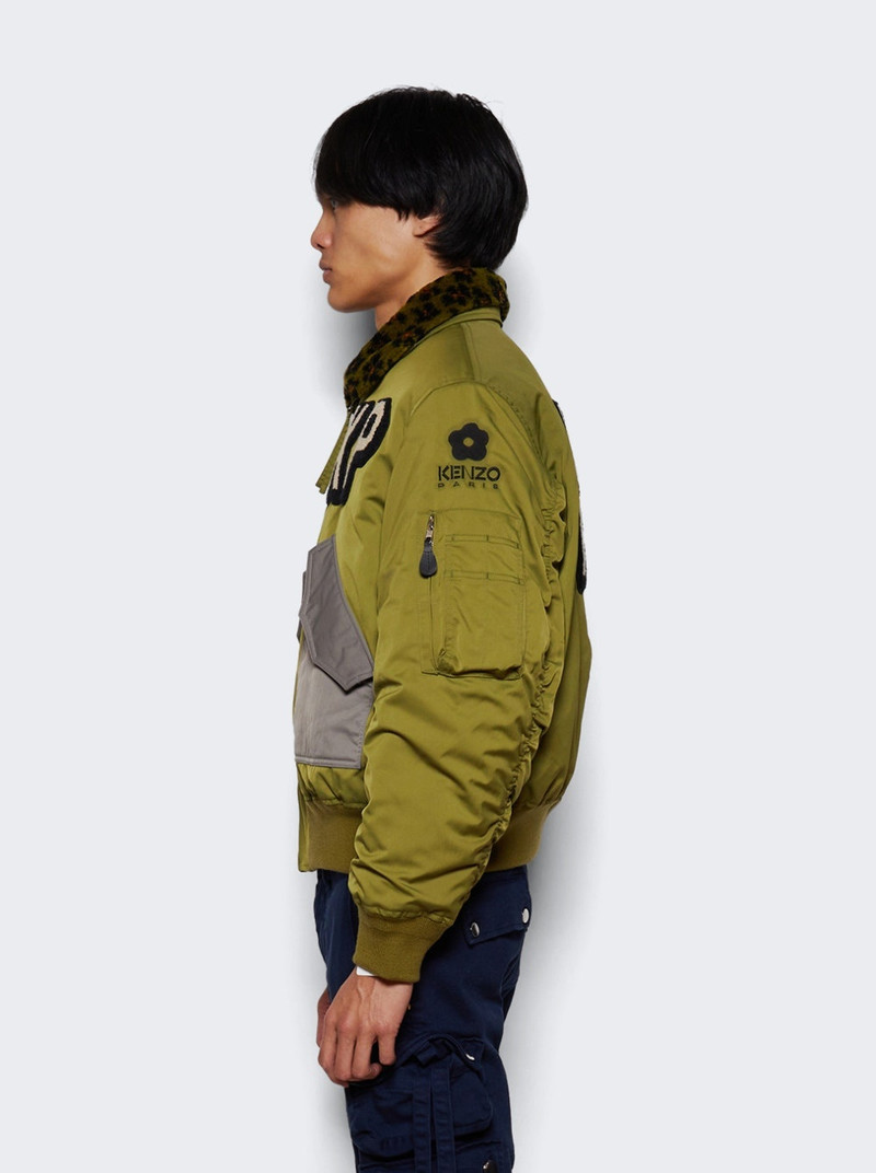 Flight Fur Bomber Jacket Khaki 5