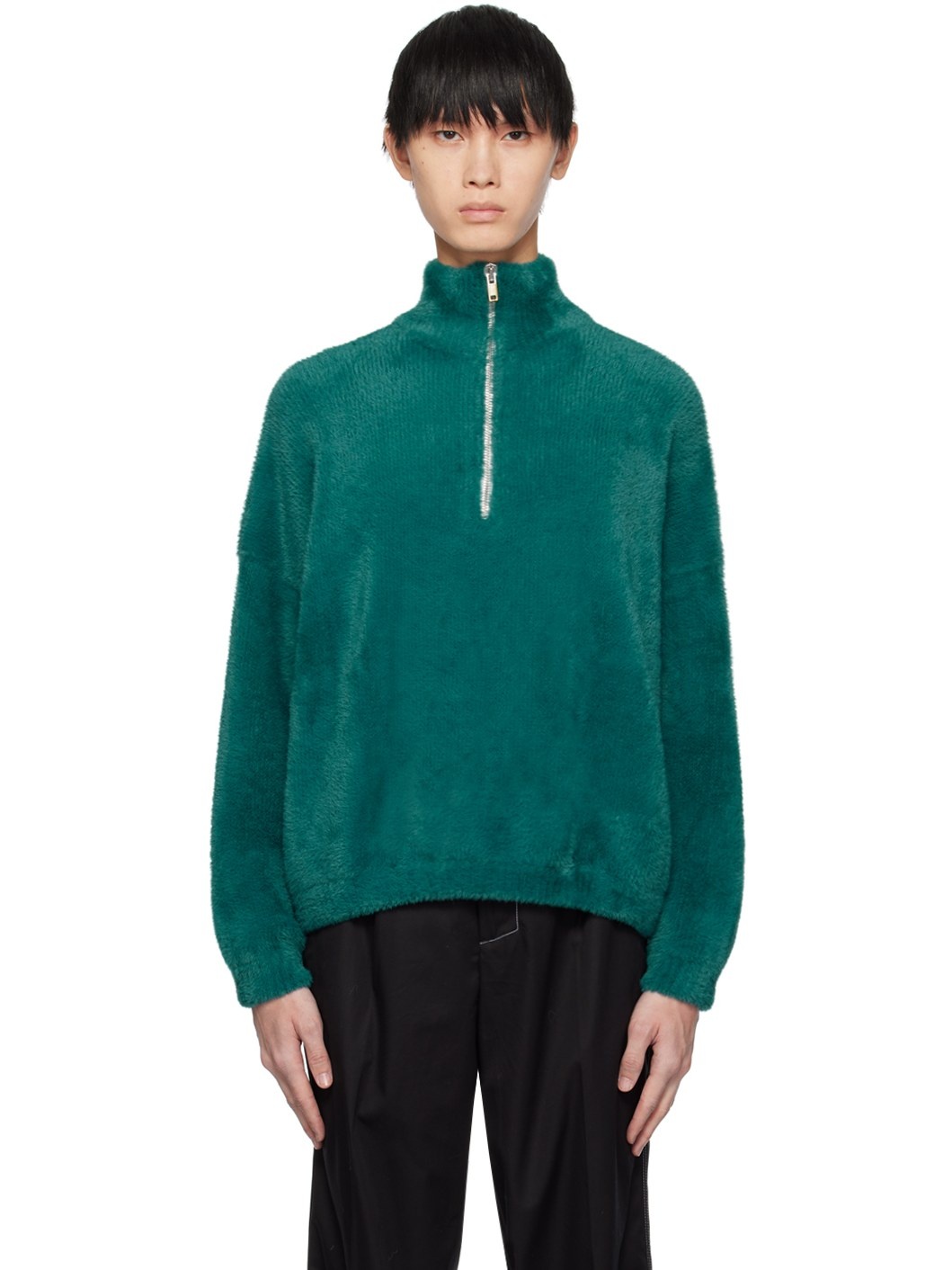 Blue Half-Zip Sweater - 1