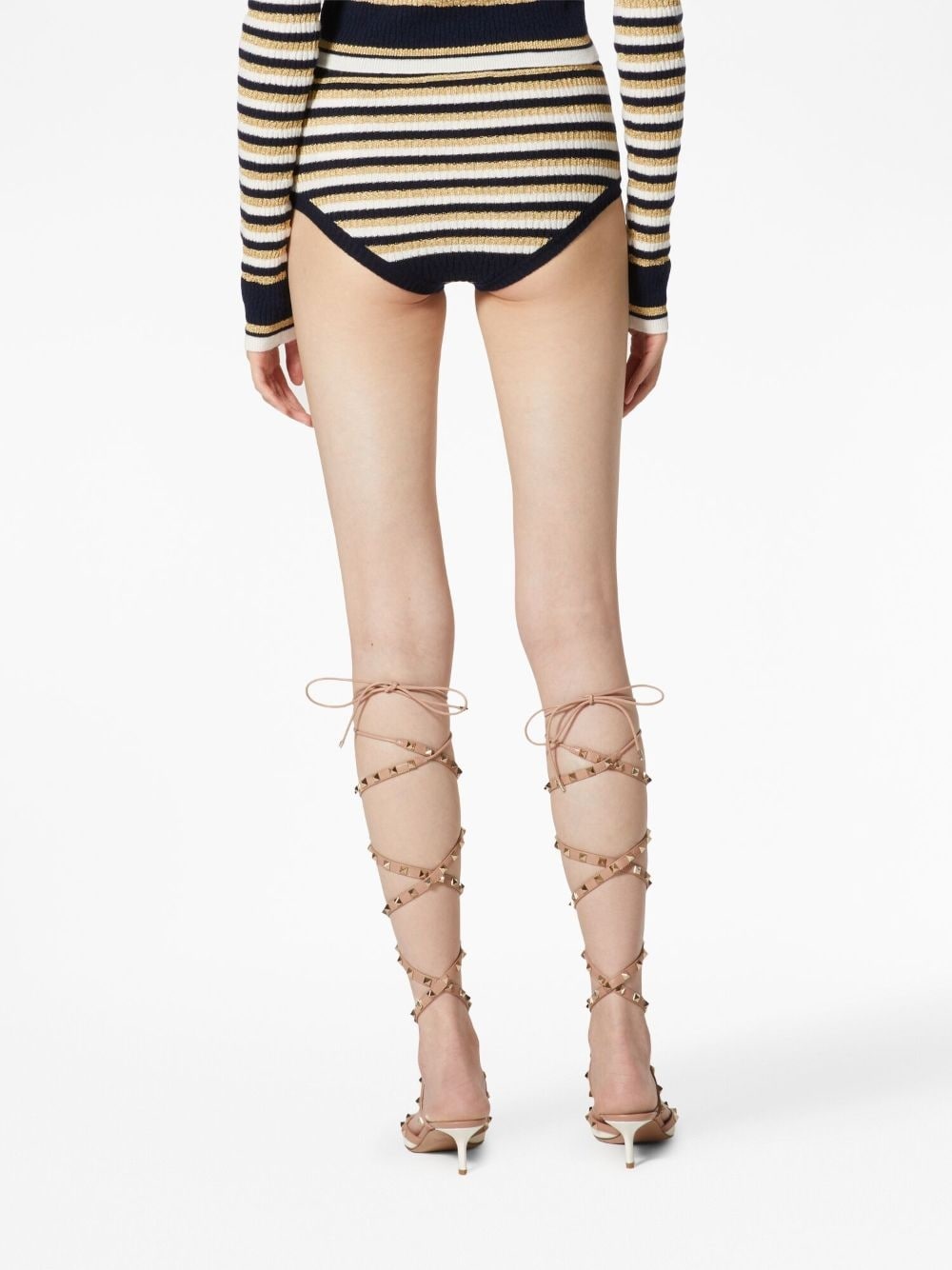 Roman Stud striped mini shorts - 4