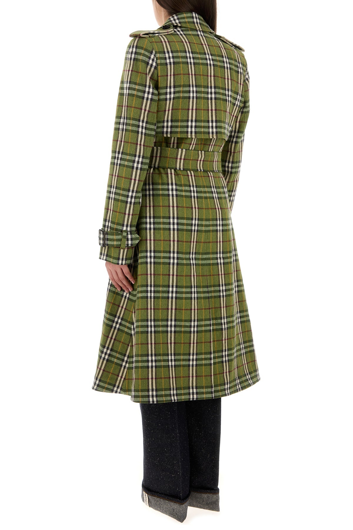 Embroidered stretch linen trench coat - 4