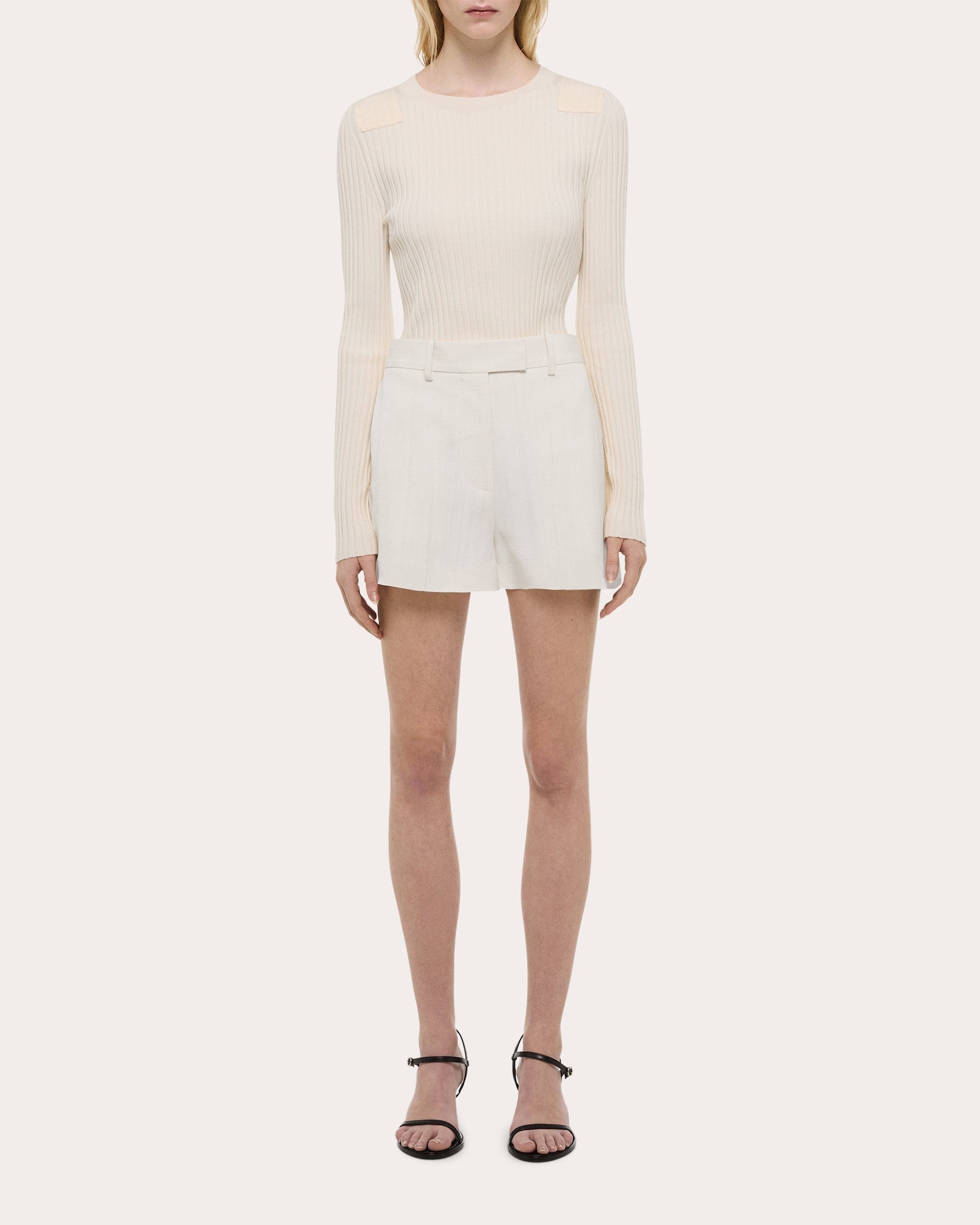 High-Rise Flared Shorts - 1