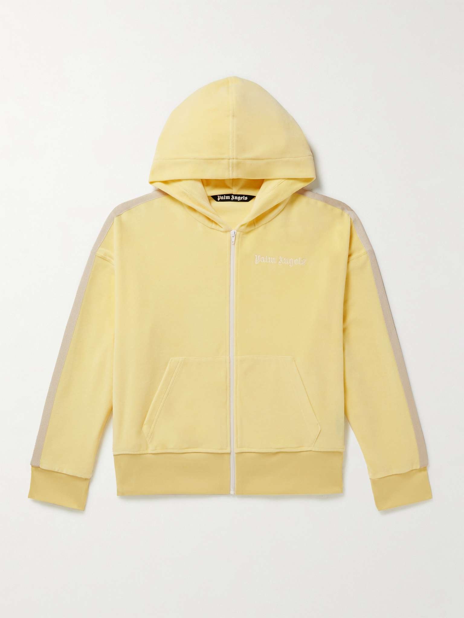 Logo-Embroidered Striped Cotton-Blend Chenille Zip-Up Hoodie - 1