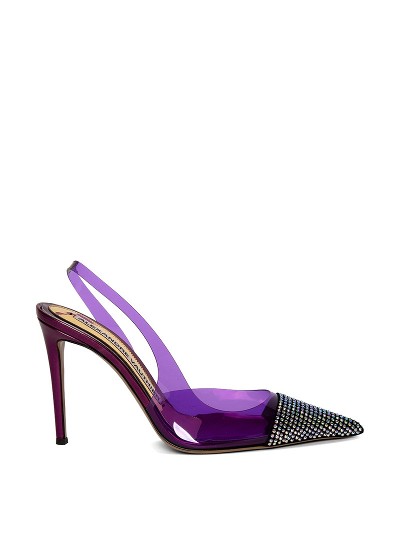 Clear PVC Pointed Pump Violet 1