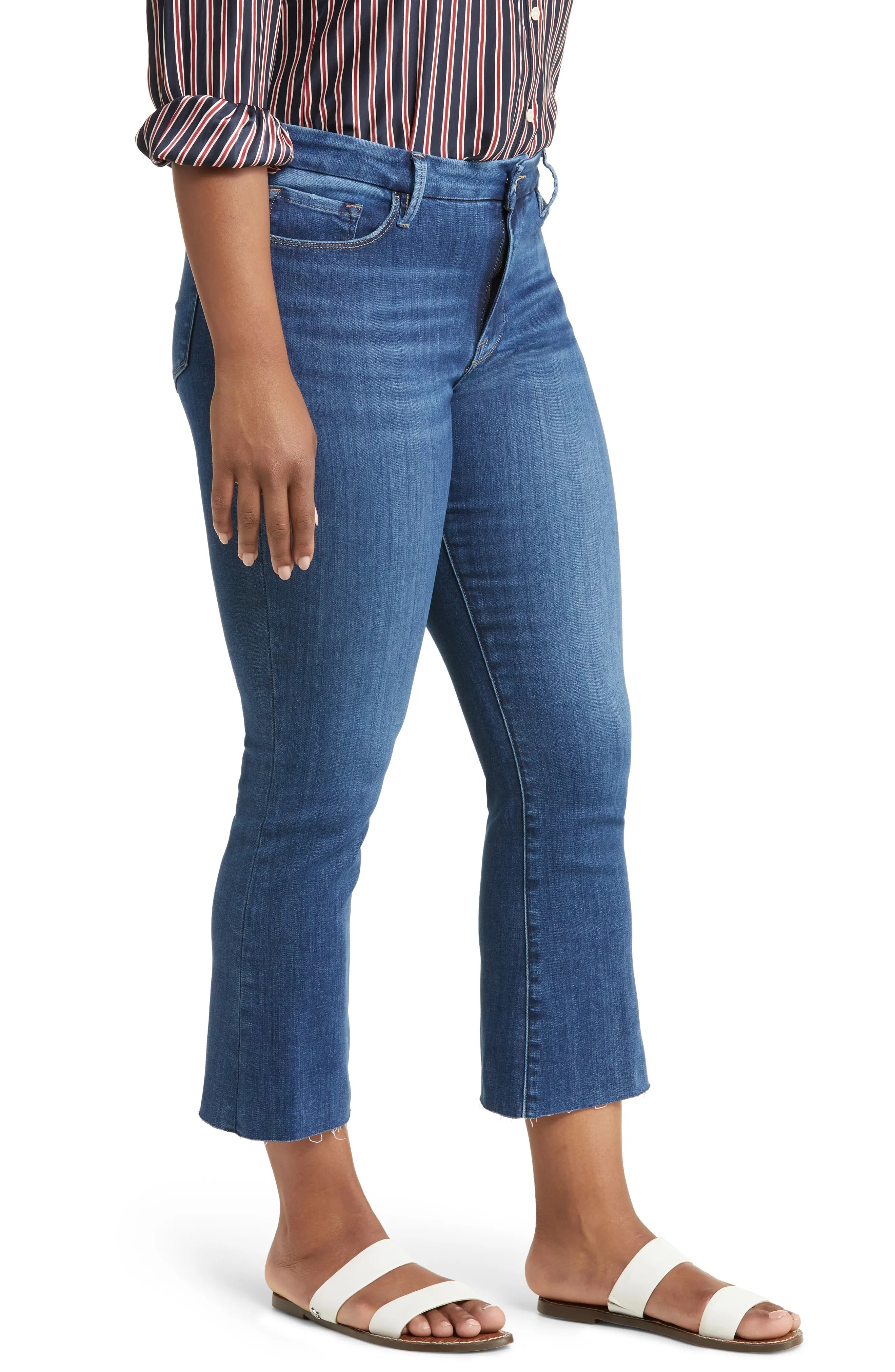 Le Crop Mini Bootcut Raw Hem Jeans - 9