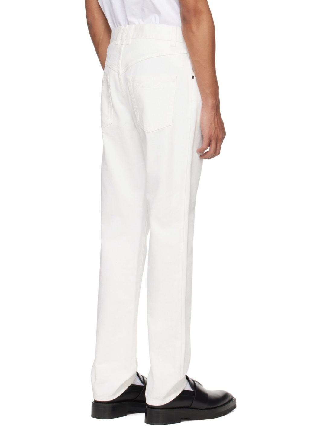 White Straight-Leg Jeans - 3