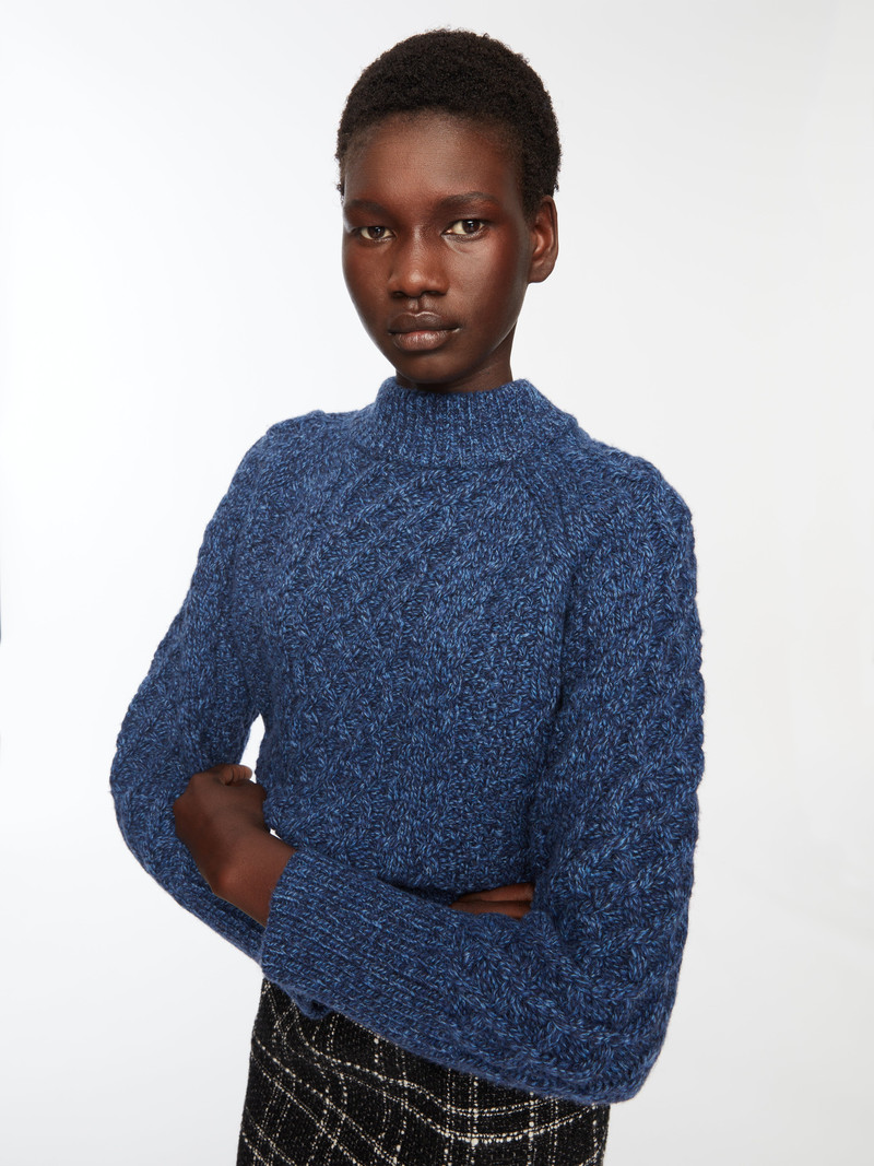 Emory Knit In Blue Mouline Melange 3
