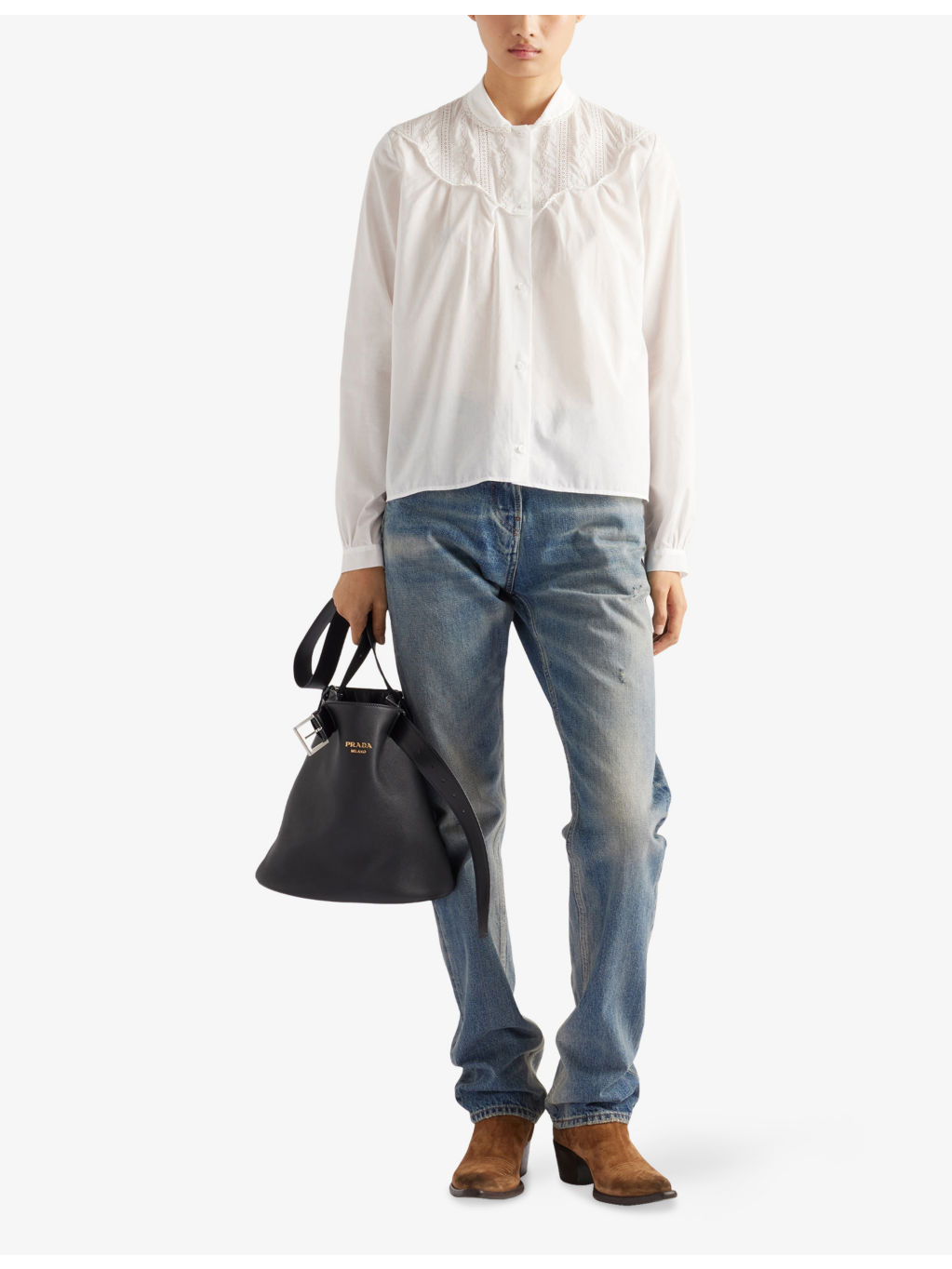 Vintage-Wash Tapered Denim Jeans - 2