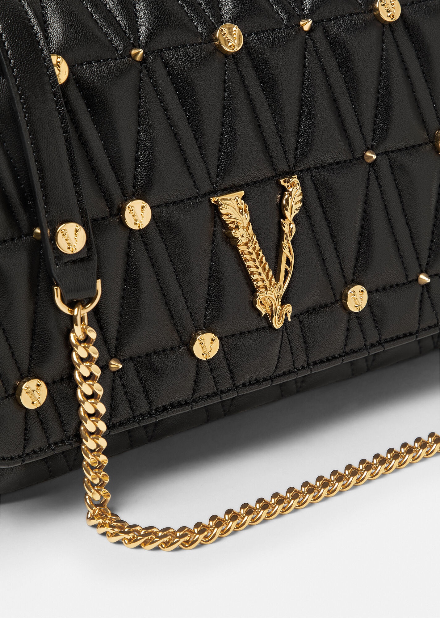 Virtus Studded Quilted Shoulder Bag - 5