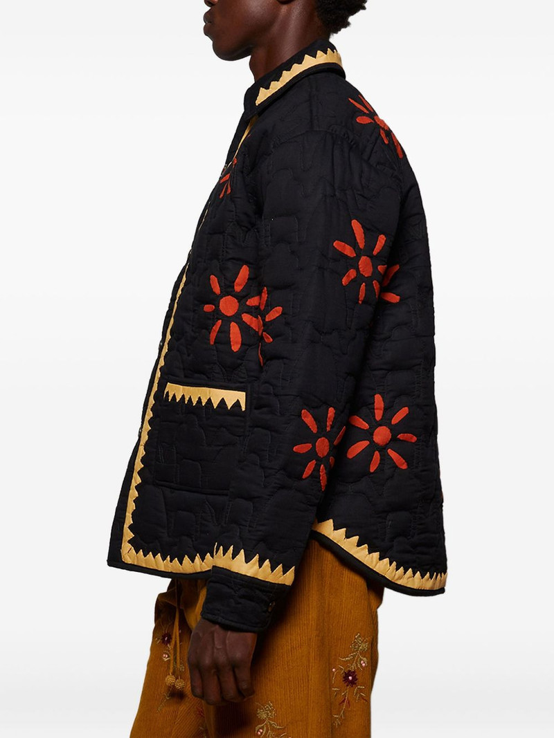 Nour flower-embroidered shirt jacket 4