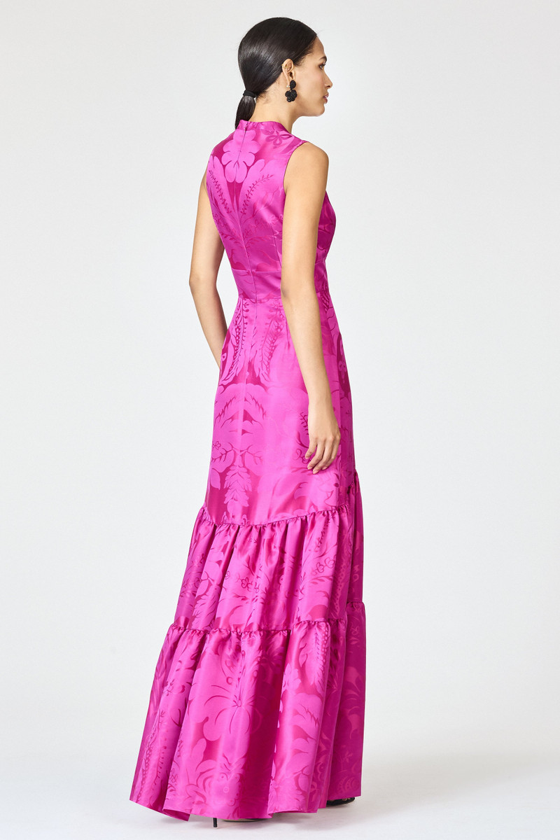SACHIN & BABI CELLA GOWN - PINK SAPPHIRE DAMASK outlook