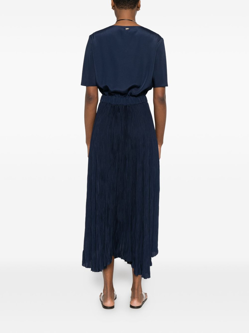 pleated V-neck dress 4