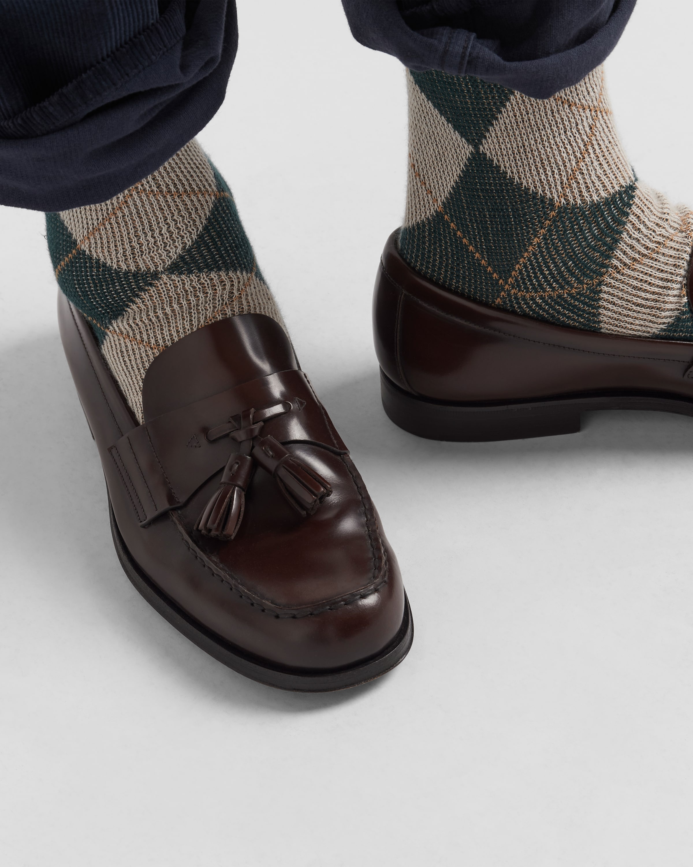Brushed leather loafers - 3
