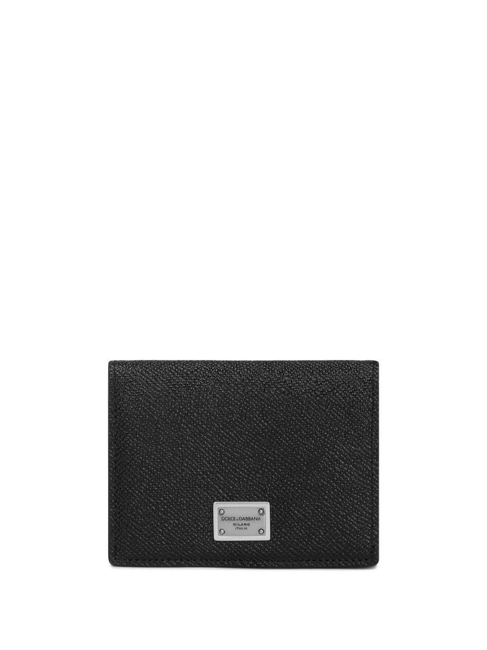 grained leather bi-fold wallet - 1