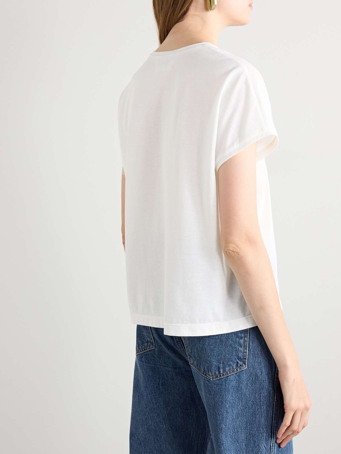 Devra cotton-blend jersey T-shirt Cream - 3