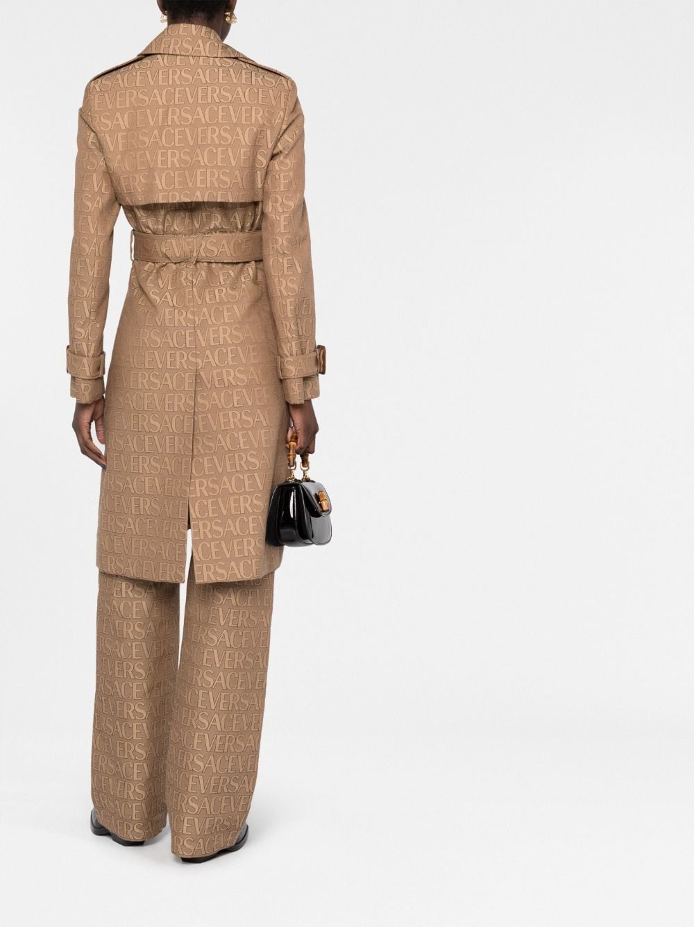 VERSACE 'VERSACE ALLOVER' DOUBLE-BREASTED TRENCH COAT