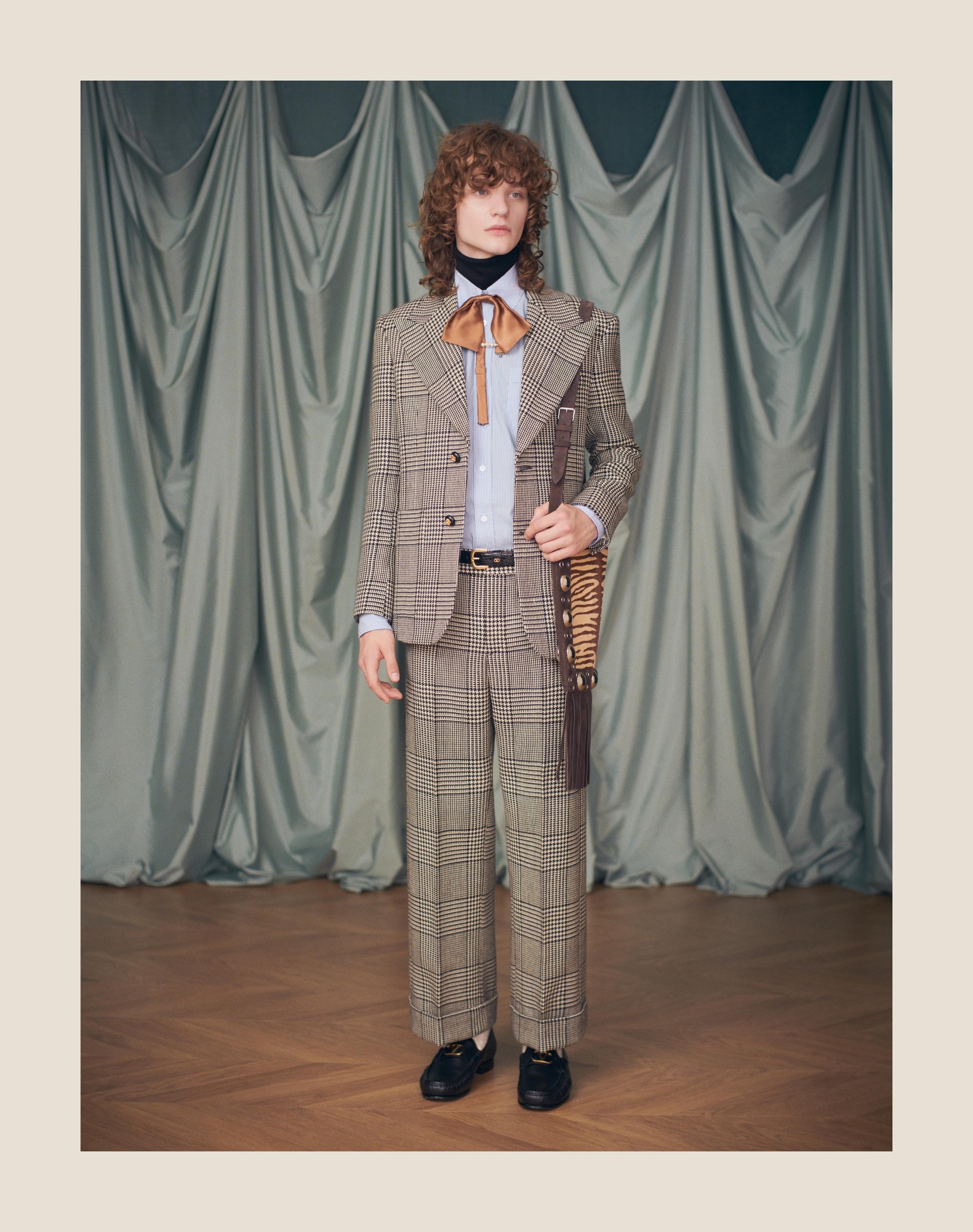 WOOL PANTS WITH TURN-UPS WITH CHECK PATTERN ON HOUNDSTOOTH - 8