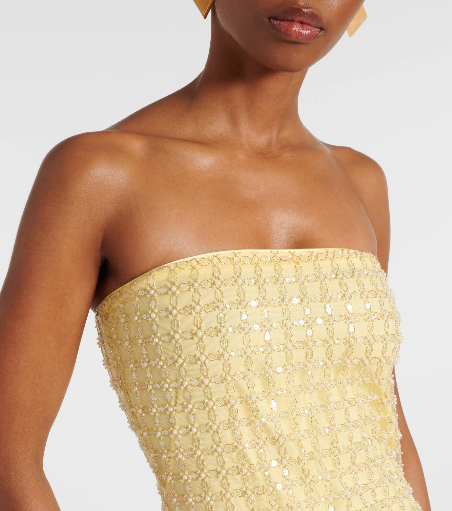 Embellished strapless gown - 4