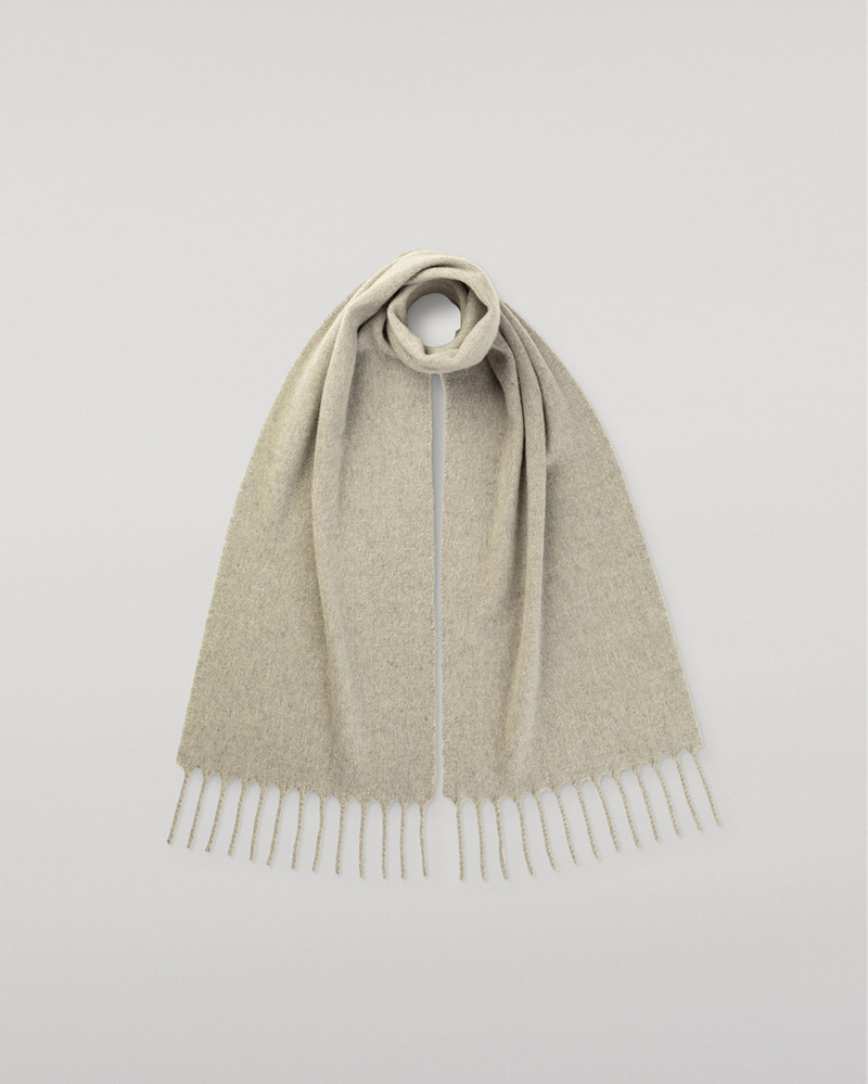 Mach Light Grey Wool Scarf 1