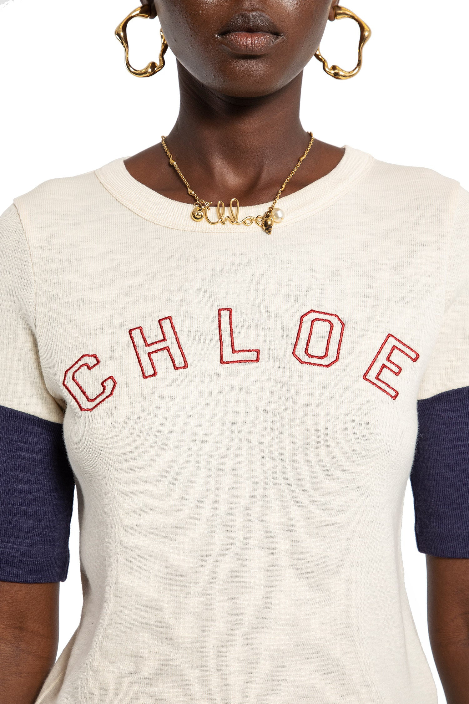 Logo T-shirt In Flamé Cotton Wool - 5