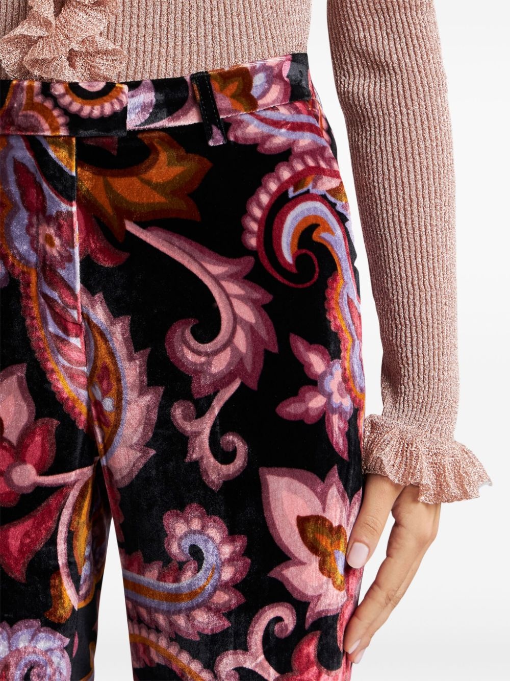 paisley velvet trousers - 5