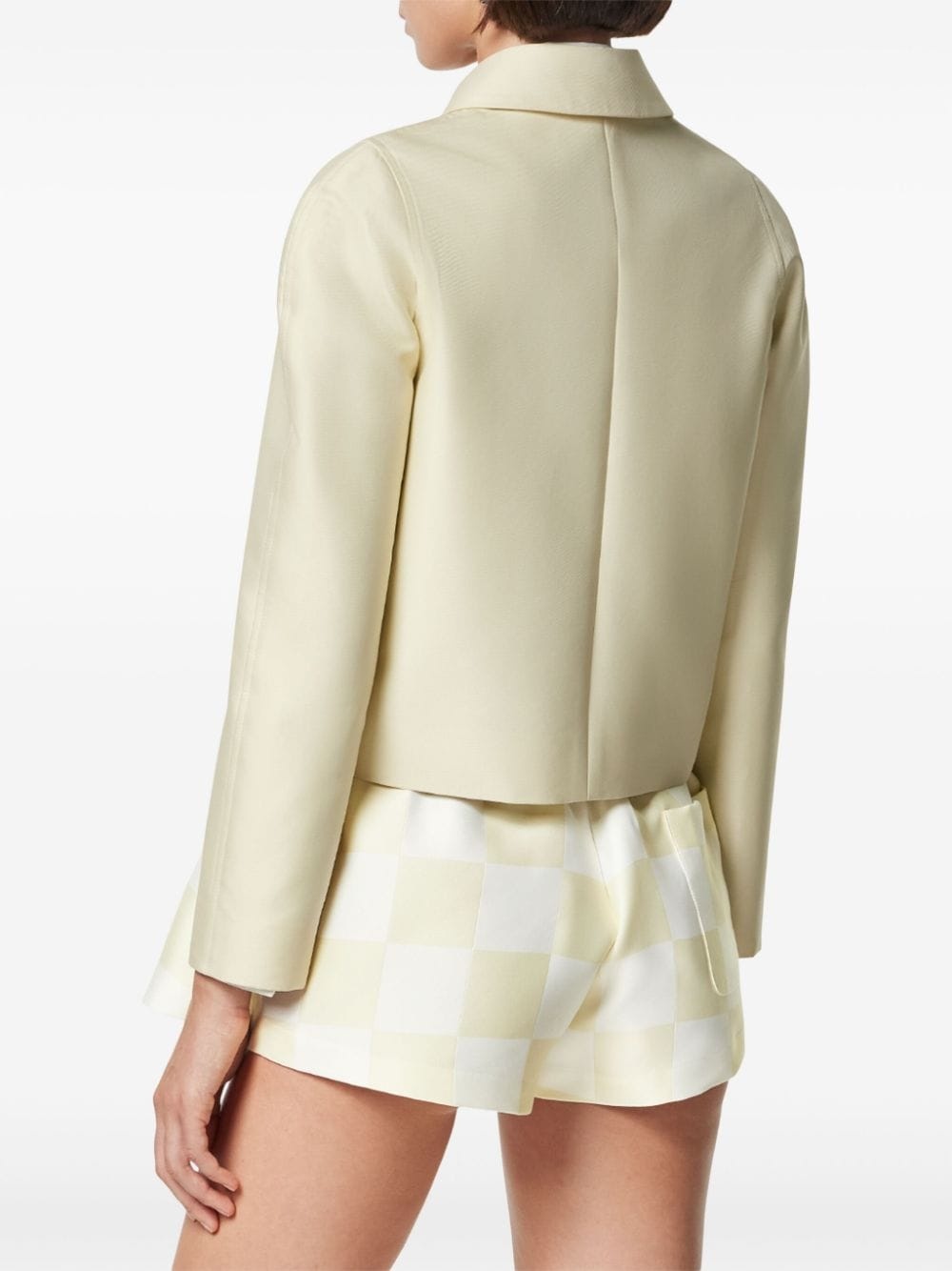 silk-blend cropped jacket - 4
