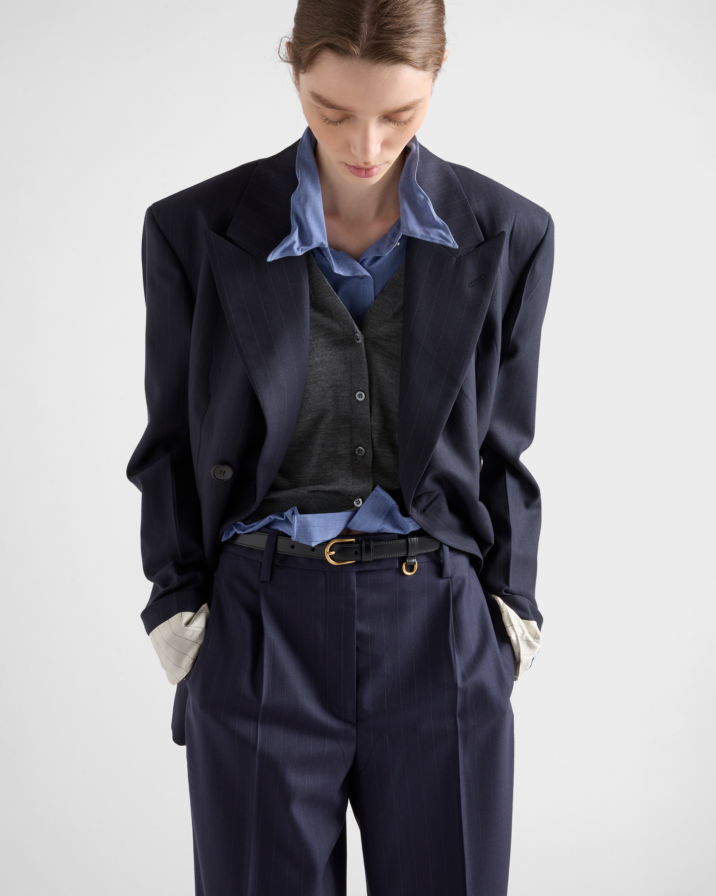 Wool pinstripe pants - 4