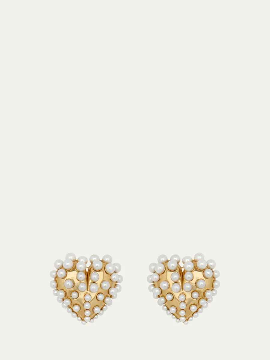 Pearly-Set Stud Earrings - 1