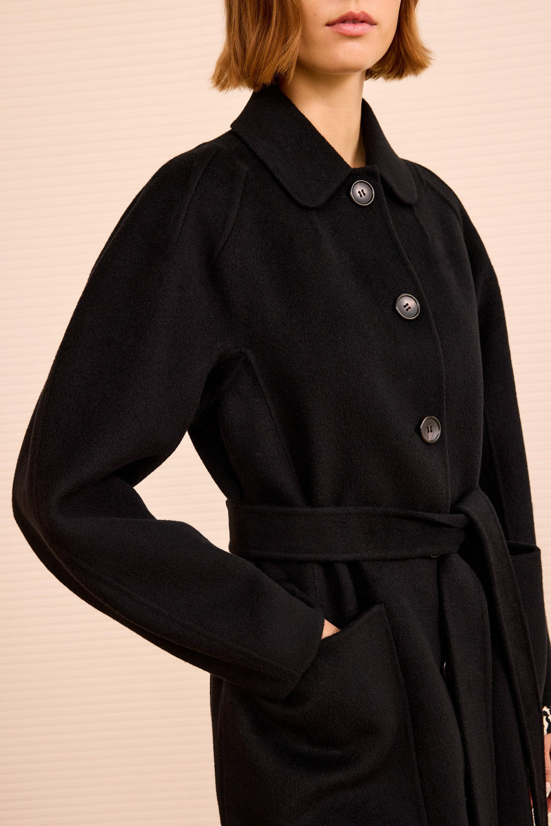 ULLA JOHNSON Lisbeth Long Wool Coat With Belt outlook