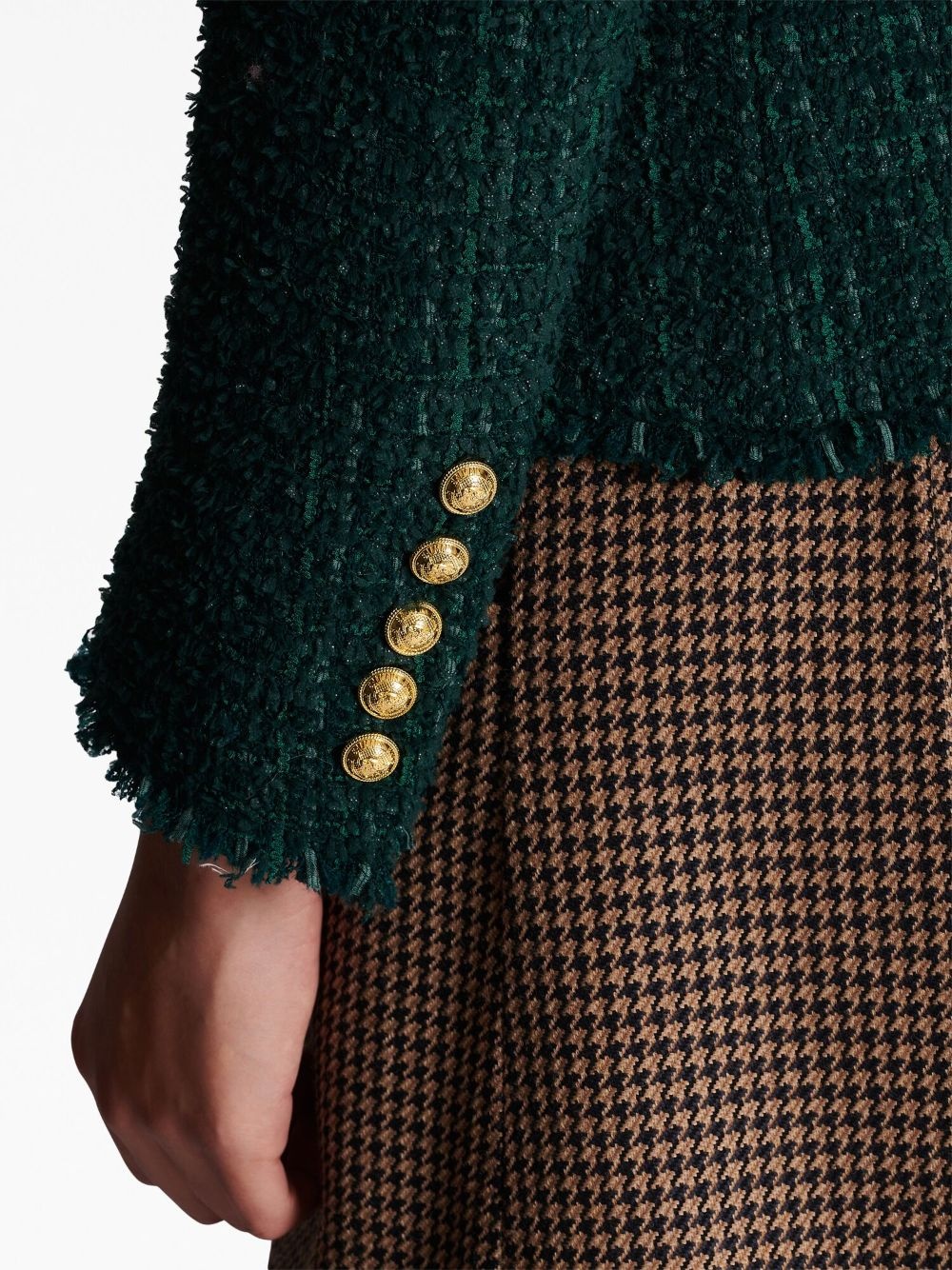 double-breasted tweed jacket - 6