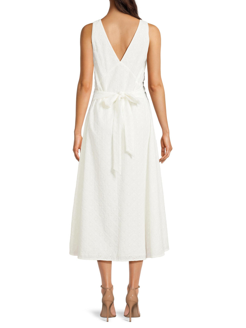 Women's Maya Floral Eyelet Cotton-Blend Midi-Dress - Valentina Broderie White 5