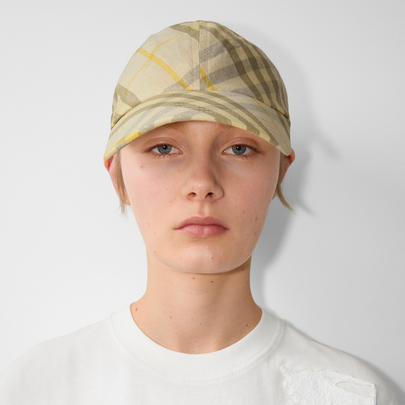 Burberry Check Linen Baseball Cap outlook