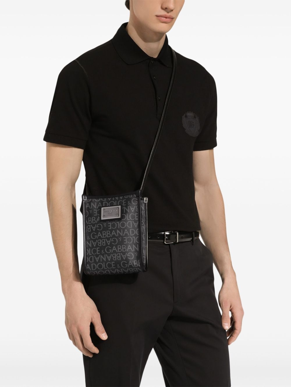 printed jacquard messenger bag - 2
